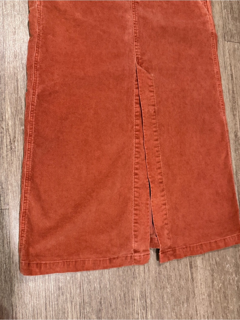 Free People Burnt Orange/Rust Corduroy Midi Overall Dress - Picture 5 of 11